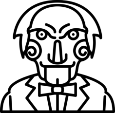 Billy The Puppet Saw Line Art Illustration Svg, Free Vectors File
